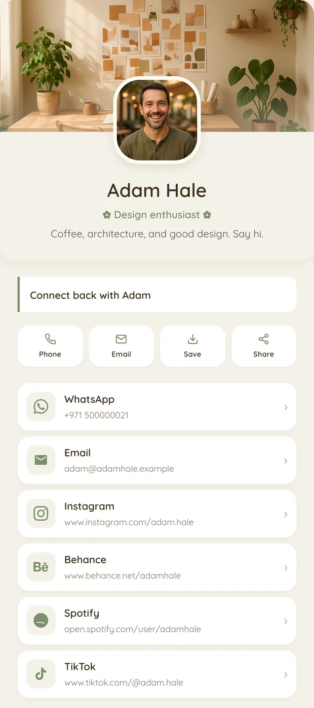 A personal profile with a different look and its own set of links