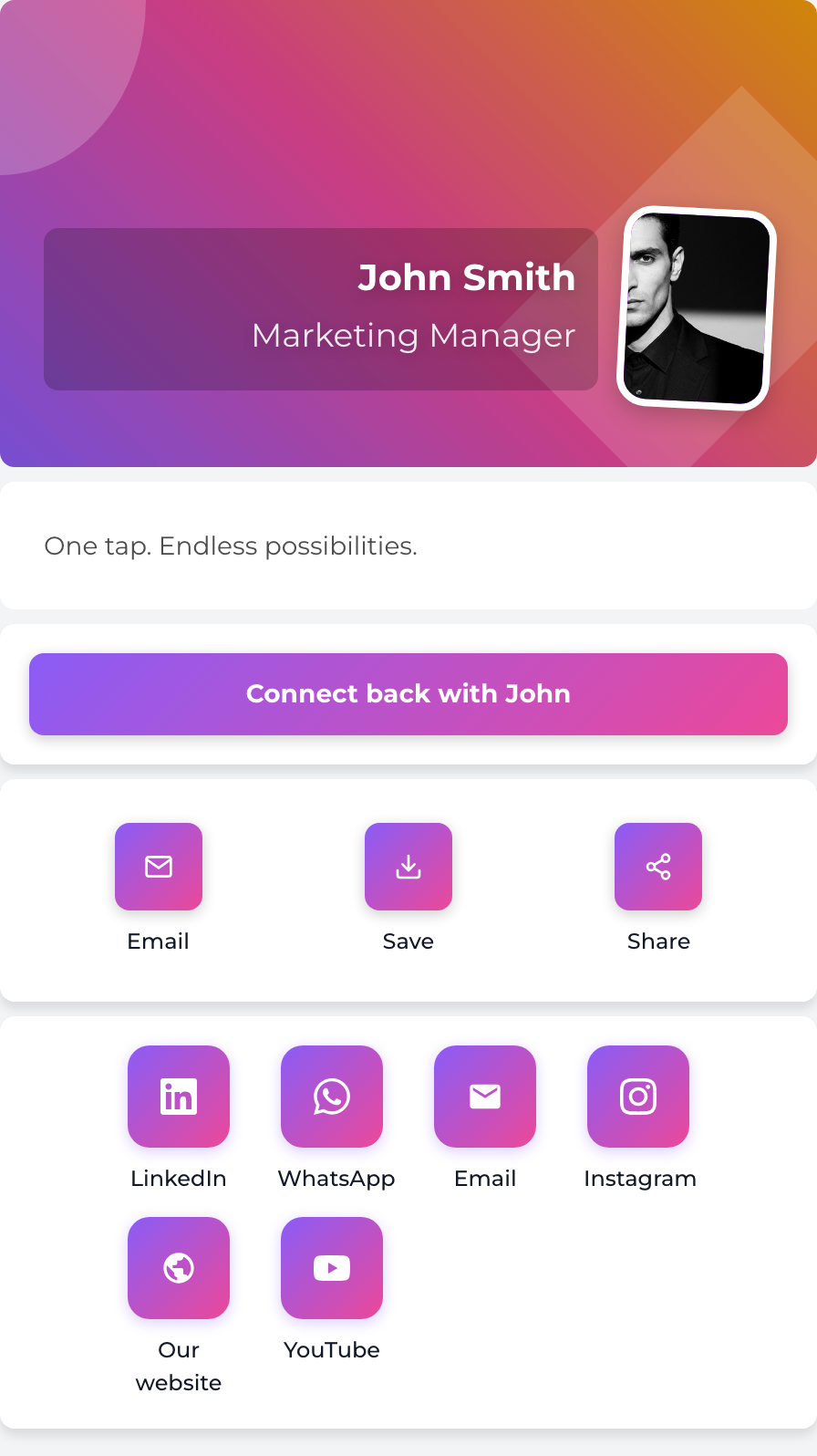 Creative profile theme