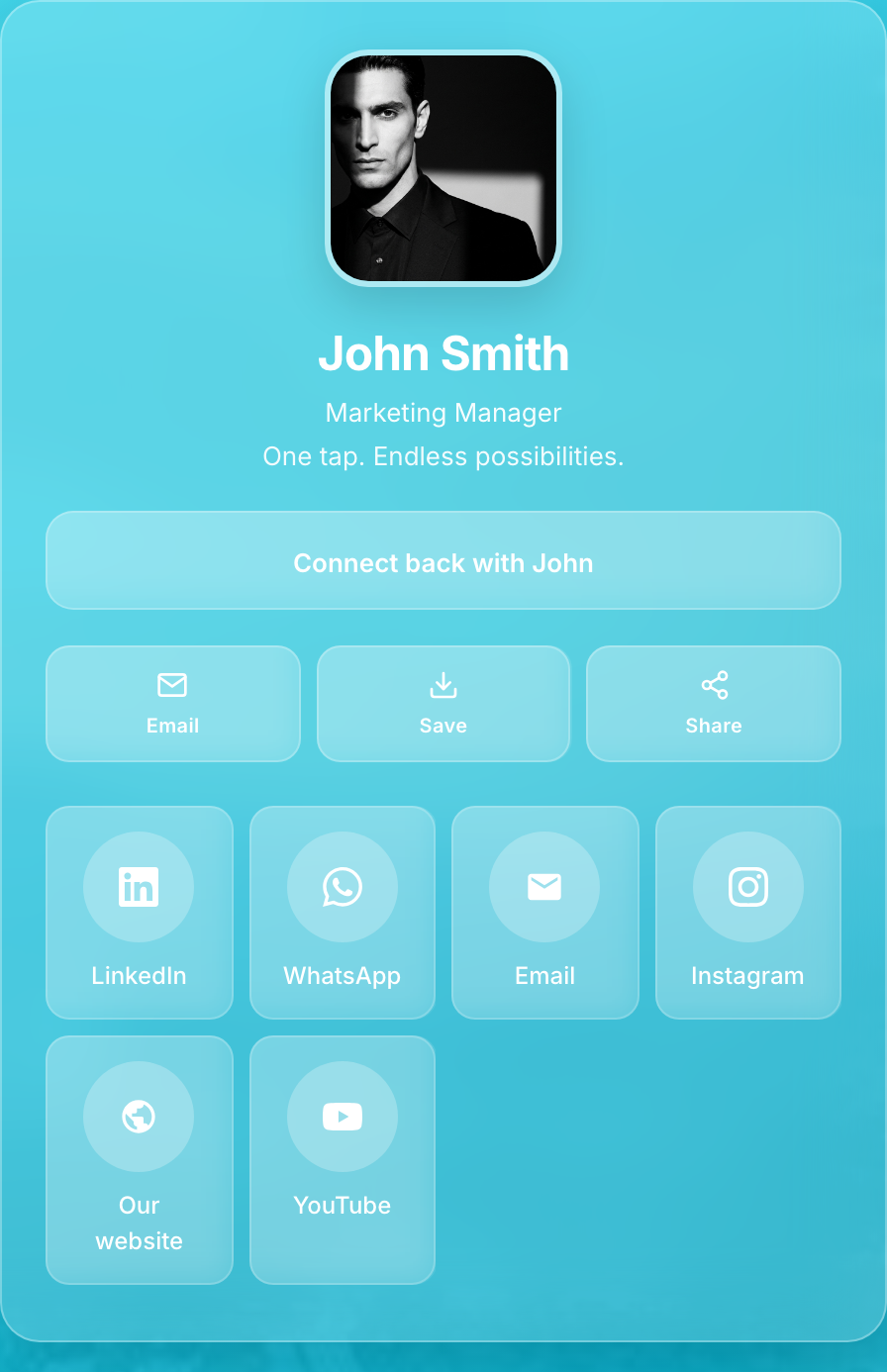 Cyan Glass profile theme