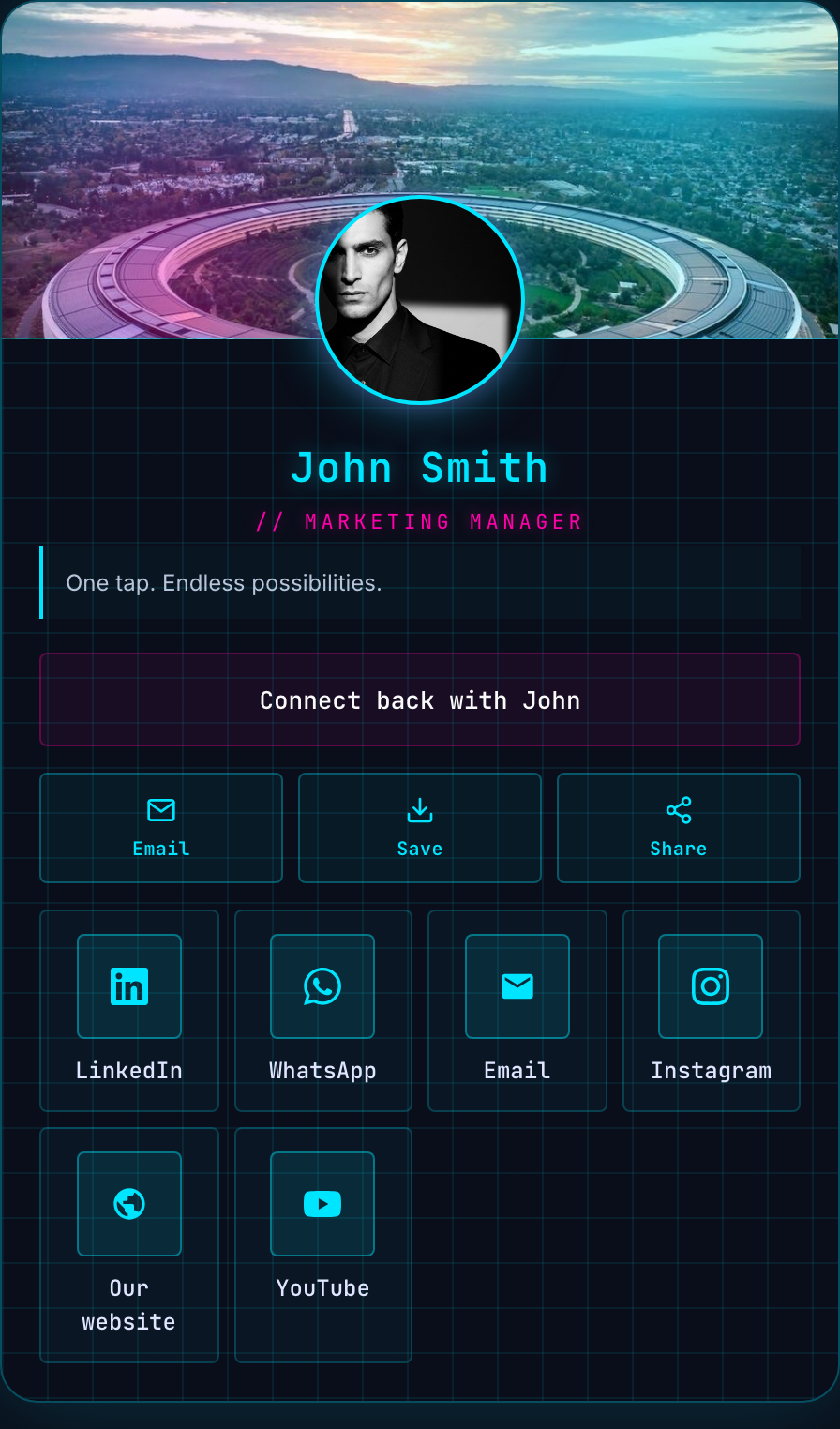 Neon profile theme